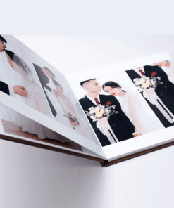 Photobook mở phẳng liền trang bìa in hình giấy lụa